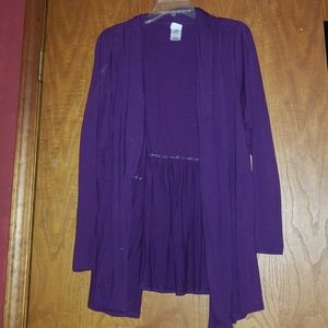 Purple long sleeve cardigan